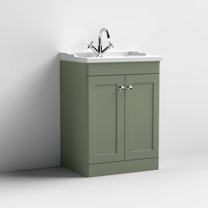 Classique 600mm 2-Door Floor Standing Vanity Unit with Ceramic Basin