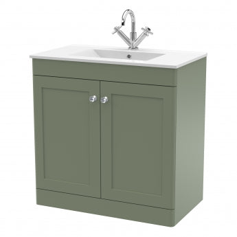 Classique 800mm 2-Door Floor Standing Vanity Unit with Ceramic Basin