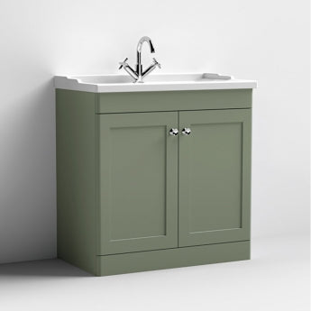 Classique 800mm 2-Door Floor Standing Vanity Unit with Ceramic Basin