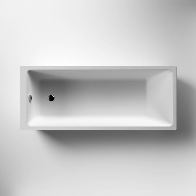 Nuie Thin-Edge Single Ended Rectangular Acrylic Bath