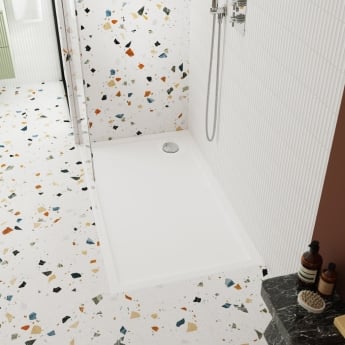 Pearlstone White 40mm Rectangular Shower Tray