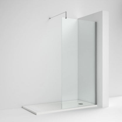Nuie Minimal Chrome 1850mm Wet Room Glass Shower Screen
