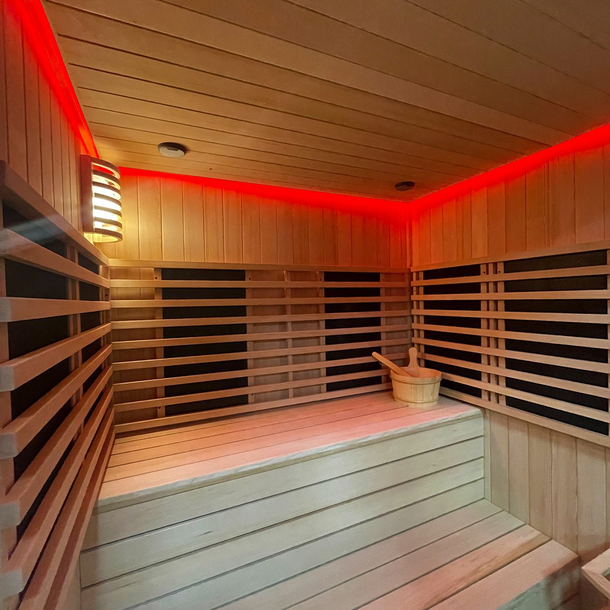 V2 Hybrid-Heating 4 Person Sauna Infrared & Electric Stove Sauna