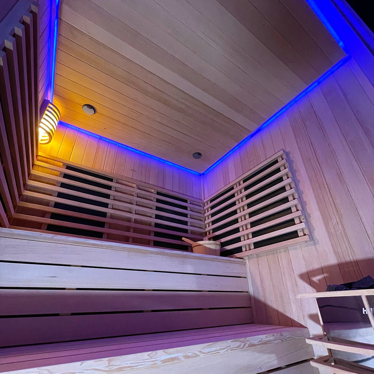 V2 Hybrid-Heating 4 Person Sauna Infrared & Electric Stove Sauna