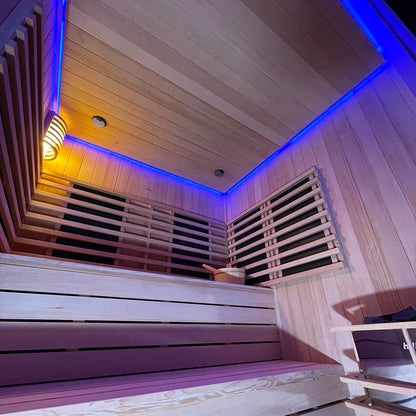 V2 Hybrid-Heating 4 Person Sauna Infrared & Electric Stove Sauna
