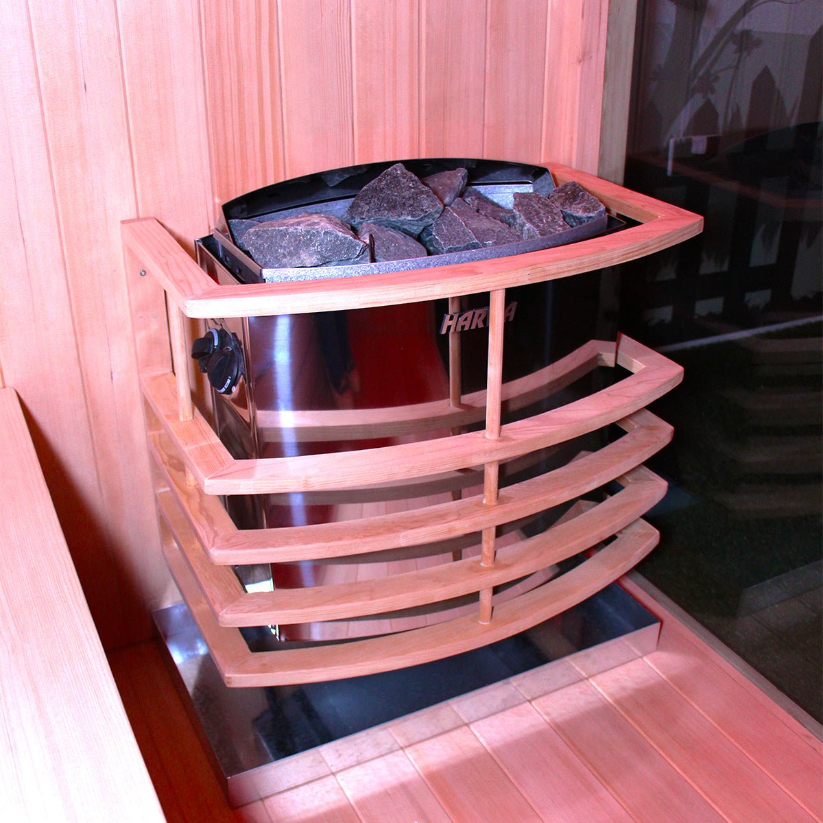 V2 Hybrid-Heating 4 Person Sauna Infrared & Electric Stove Sauna
