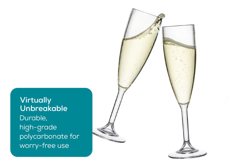 Plastic bar champagne flutes on hot tub side