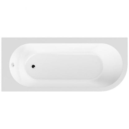 Nuie Crescent J-Shaped Curved Rectangular Acrylic Bath