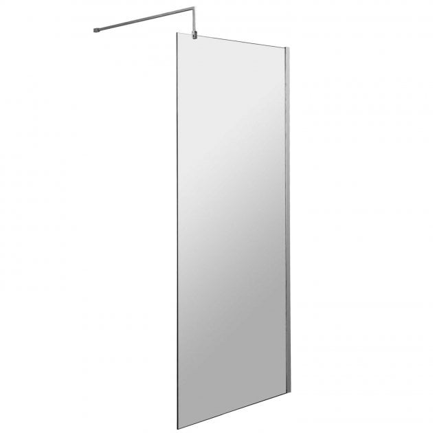 Nuie Minimal Chrome 1850mm Wet Room Glass Shower Screen