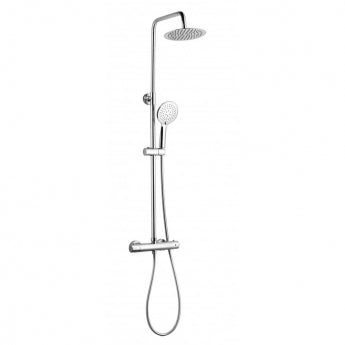 Prestige Plan Thermostatic Bar Shower with Ultra Slim Stainless Shower Drencher and Sliding Handset