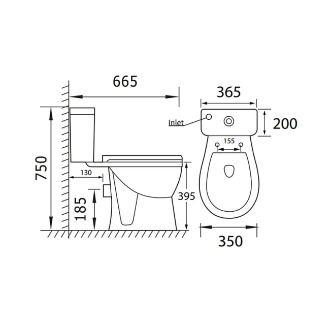 Prestige Proton Rimless Close Coupled Toilet (inc Soft Close Seat)