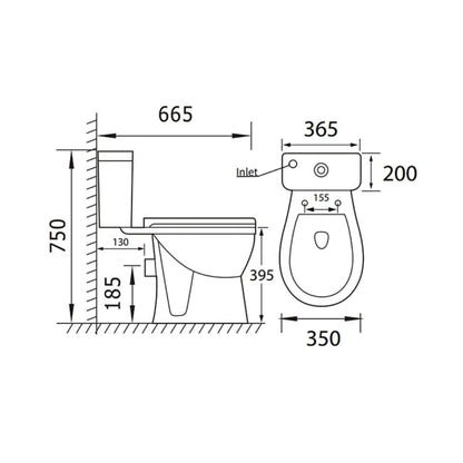 Prestige Proton Rimless Close Coupled Toilet (inc Soft Close Seat)