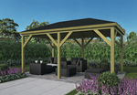 Open Wooden Gazebo Grande 2.9m x 4.9m Pine