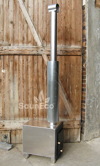 Hot tub chimney protection tube close-up view