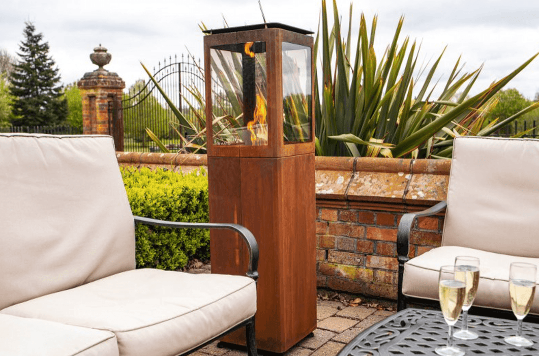 Qube Corten Steel Pellet Patio Heater