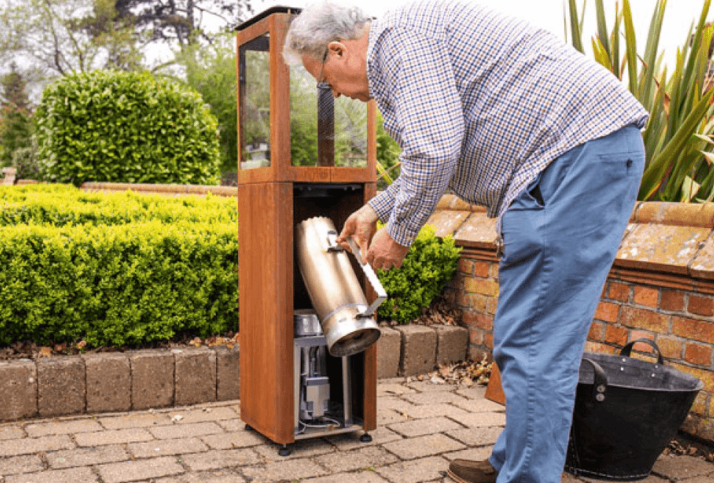 Qube Corten Steel Pellet Patio Heater