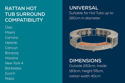 Rattan surround for Lay-Z-Spa hot tubs grey