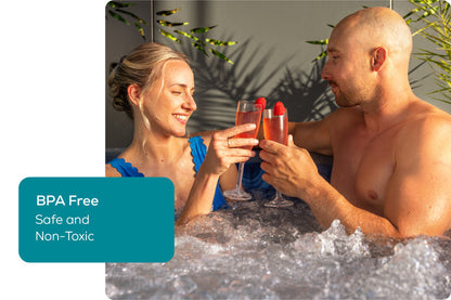 Hot Tub Champagne Flutes – Unbreakable Set of 4