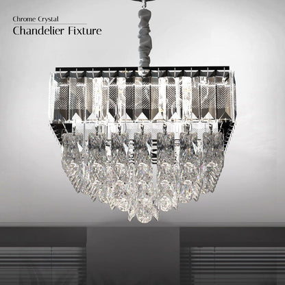 Modern Chrome Crystal E14 Chandelier with Remote ~5006