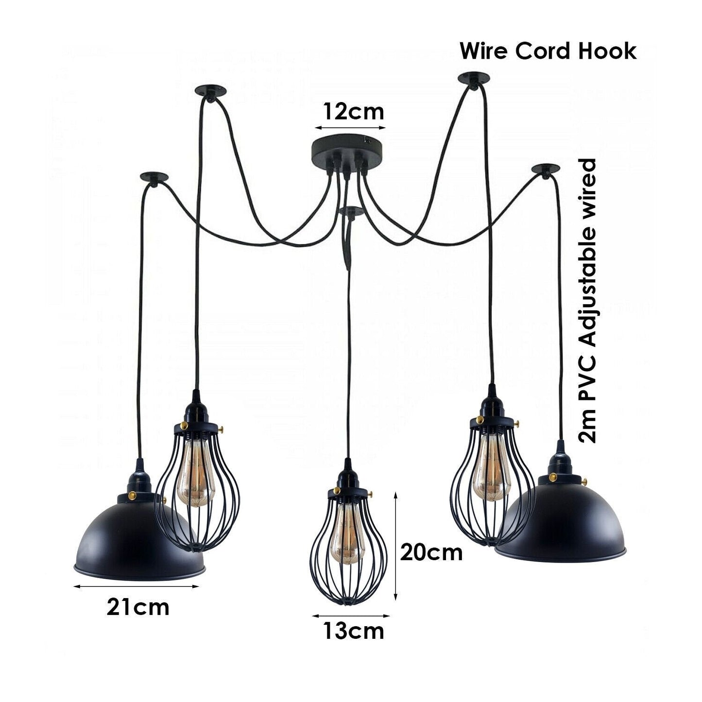 Multi Outlet Hanging Light 2 Spider Pendant Light  ~6330
