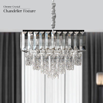 Modern Chrome Crystal E14 Chandelier with Remote ~5006