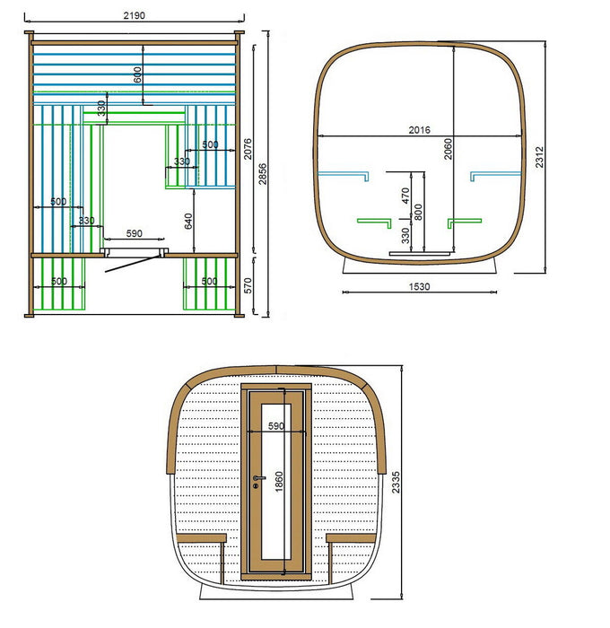 SAUNAONES® Square Sauna Minimalist Refresh 5