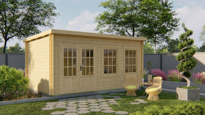 Bramwell Pent Log Cabin 5m x 3m