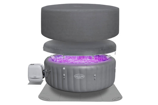 Lay-Z-Spa Santorini energy saving bundle with cover and ground mat