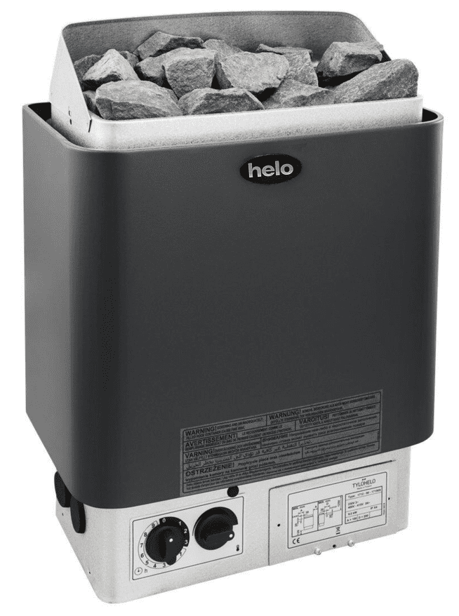 ELECTRIC SAUNA HEATER HELO CUP 45STJ, 4,5kW, WITH BUILT-IN CONTROL, BLACK