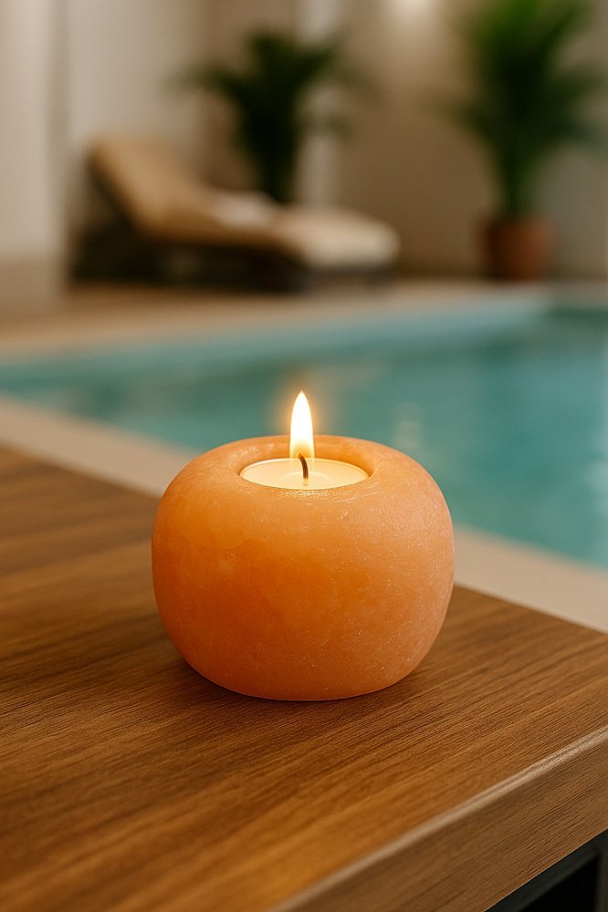 SAUFLEX HIMALAYA SALT CANDLE HOLDER ROUND 1-1,5 KG