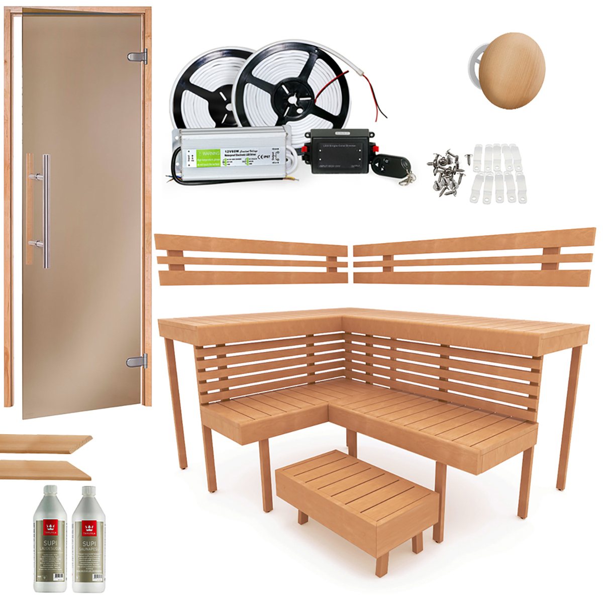 Complete Building Kit - Sauna Optimal, Alder