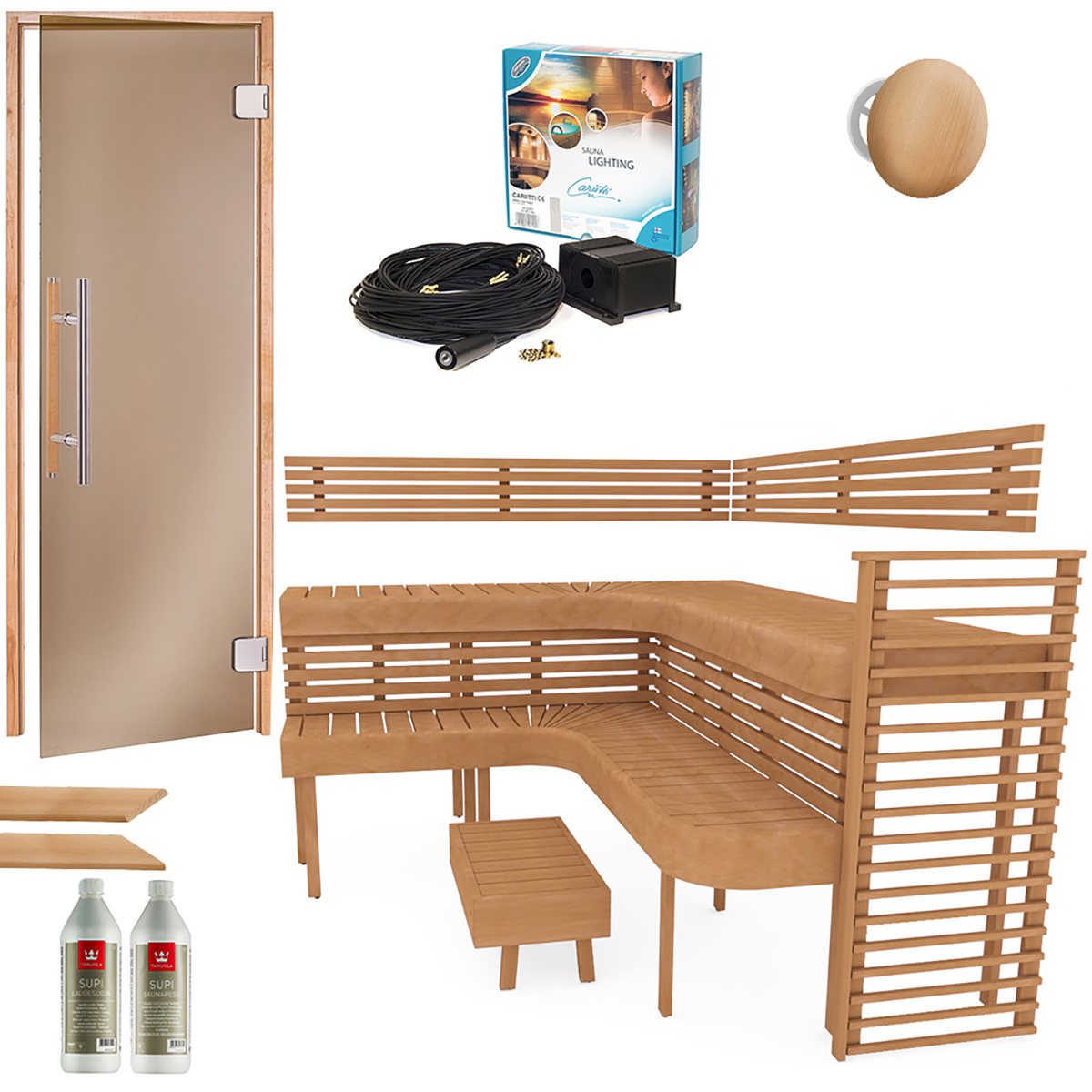 Complete Building Kit - Sauna Premium, Alder