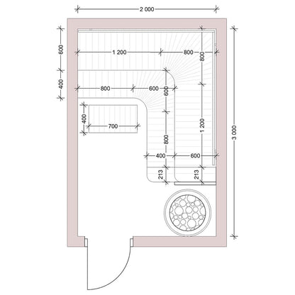 Building Kit - Sauna Premium, Thermo-Aspen