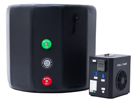 CHILL TUBS - Cold Plunge Bath Essential Pod 498L 1000x900x900mm, Chiller Set