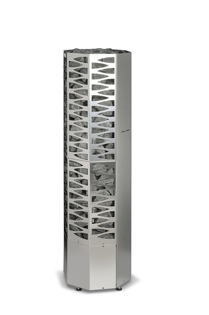 ELECTRIC SAUNA HEATER NARVI SMOOTH 6,8kW, WITH CONTROL UNIT, STAINLESS STEEL