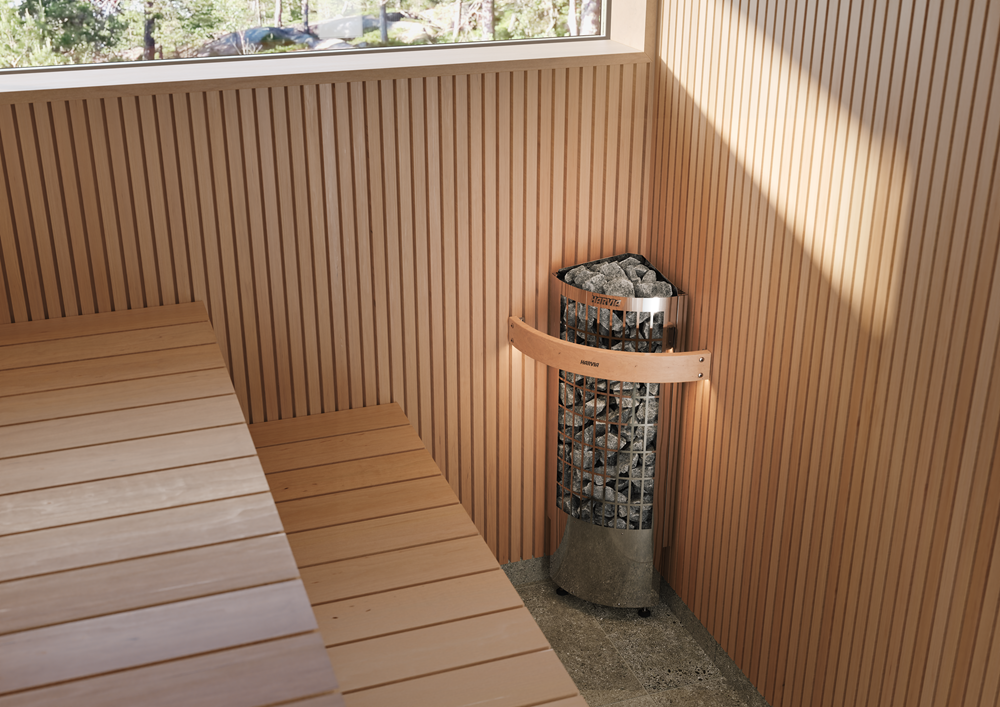 ELECTRIC SAUNA HEATER HARVIA CILINDRO CORNER XE PCC70XE, 6,8kW, WITH XENIO CONTROL UNIT