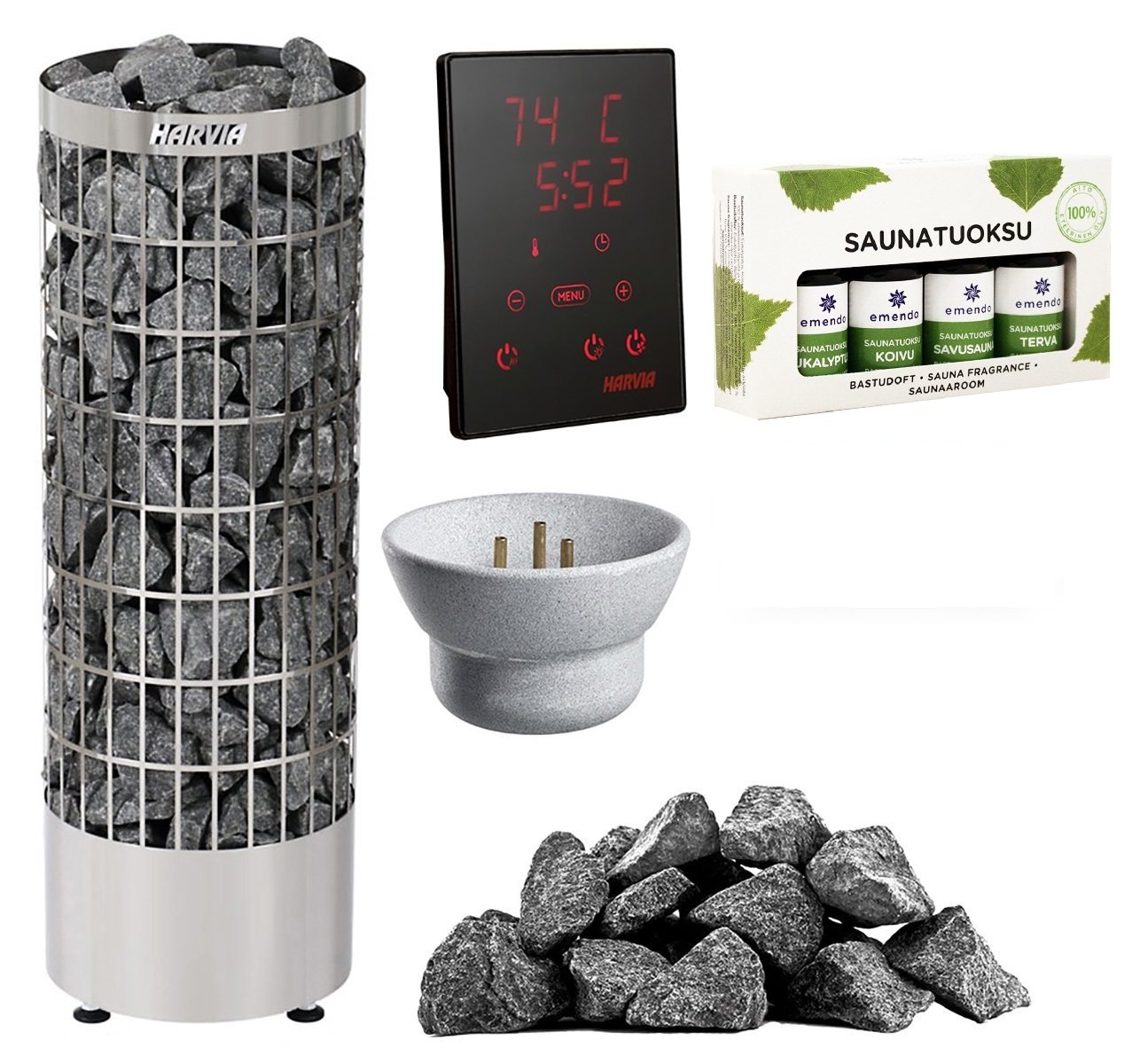 ELECTRIC SAUNA HEATER HARVIA CILINDRO PC90XW, 9,0kW, XENIO WIFI SET