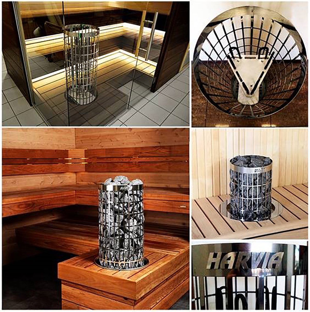 ELECTRIC SAUNA HEATER HARVIA CILINDRO 110 PC110E, 10,8kW, WITHOUT CONTROL UNIT, STEEL