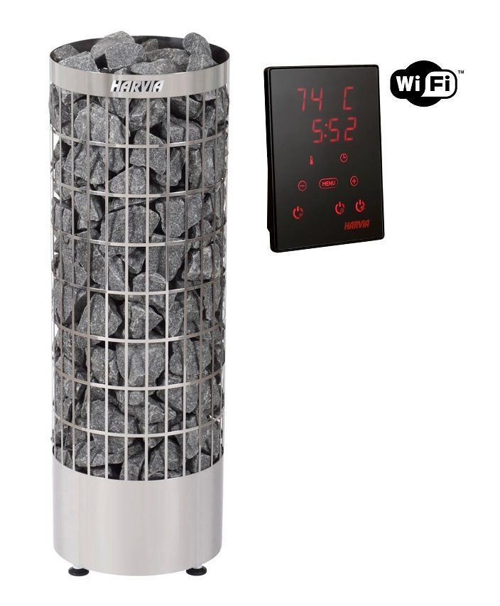 ELECTRIC SAUNA HEATER HARVIA CILINDRO PC90XW, 9,0kW, WITH XENIO WIFI CONTROL UNIT