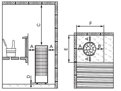ELECTRIC SAUNA HEATER HARVIA CILINDRO SLIM PC66, 6,6kW, WITH BUILT-IN CONTROL