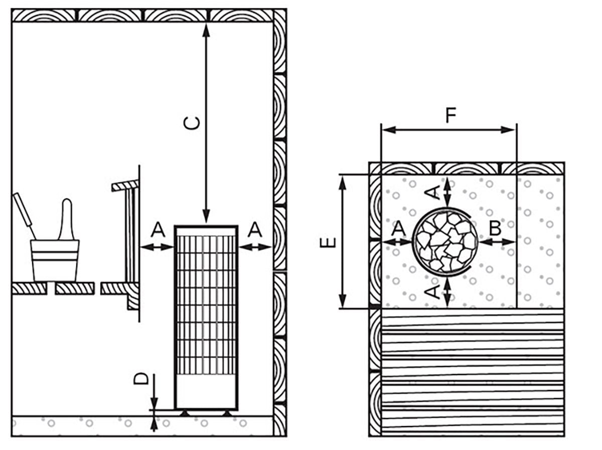 ELECTRIC SAUNA HEATER HARVIA CILINDRO PC90E, 9,0kW, WITHOUT CONTROL UNIT, STEEL