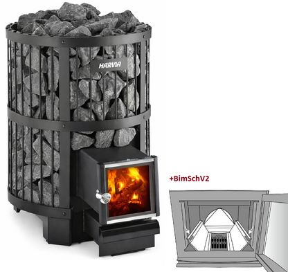 SAUNA WOODBURNING STOVE HARVIA LEGEND 240 SL BimSchV2 BLACK, WKLE20SLM10