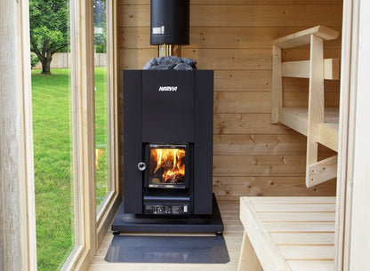 SAUNA WOODBURNING STOVE HARVIA LINEAR 18 COMPACT BLACK WKLI18CPTM