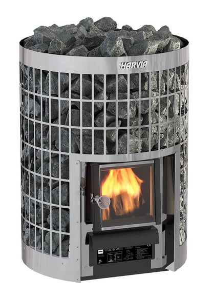 SAUNA WOODBURNING STOVE HARVIA CILINDRO 16, WKPC16S, STAINLESS STEEL
