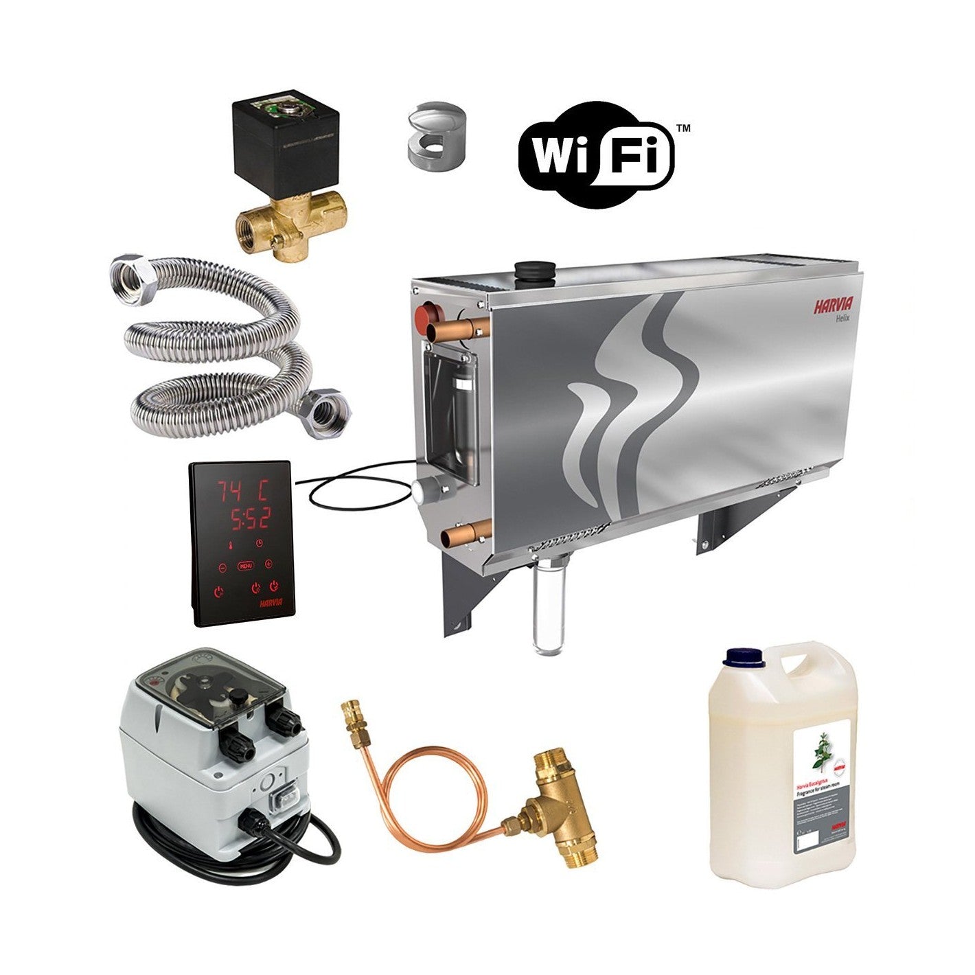 Harvia HGX45 Helix WiFi set standard V1, 4.5kW by Harvia - The Warm Living UK