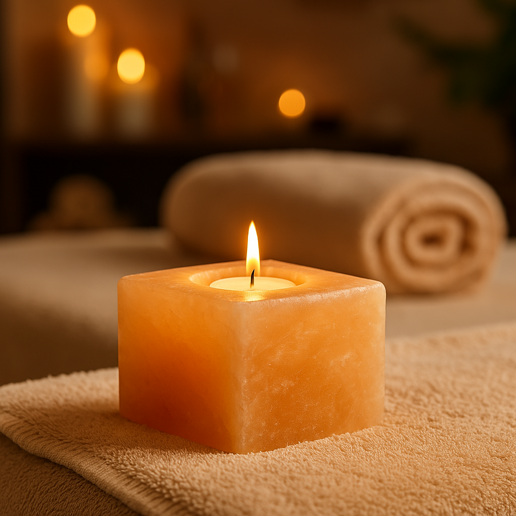 SAUFLEX HIMALAYA SALT CANDLE HOLDER SQUARE 1-1,5 KG