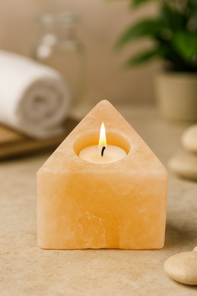 SAUFLEX HIMALAYA SALT CANDLE HOLDER TRIANGLE 1-1,5 KG
