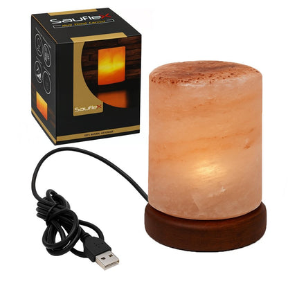SAUFLEX HIMALAYA SALT LAMP CYLINDER, 1-2 KG, USB