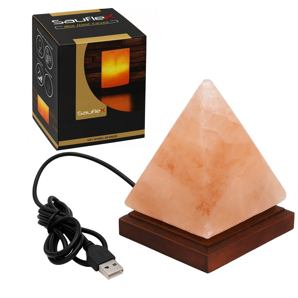 SAUFLEX HIMALAYA SALT LAMP PYRAMID, 1-2 KG, USB