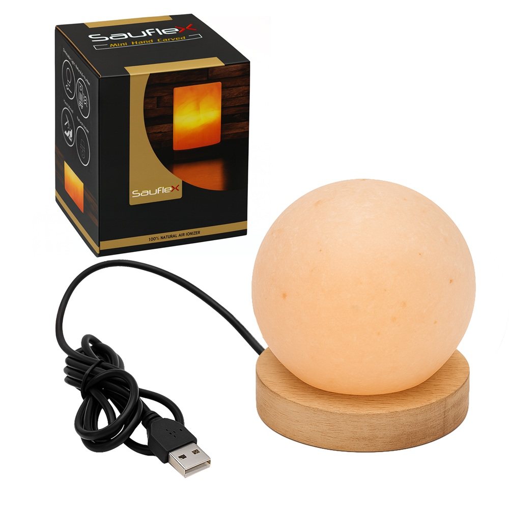 SAUFLEX HIMALAYA SALT LAMP ROUND SHAPE, 1-2 KG, USB